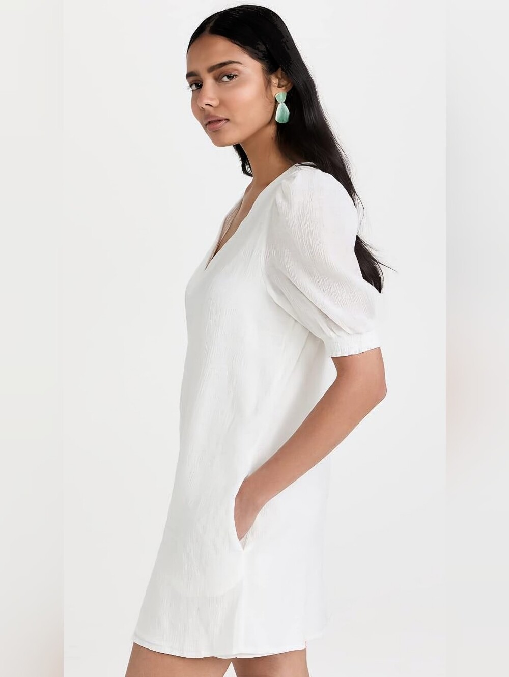 BB Dakota Puff Sleeve Gauze Mini Dress
